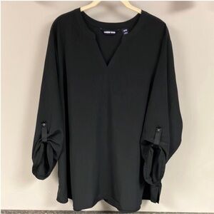2/10  Lands end 22w black tab sleeve shirt